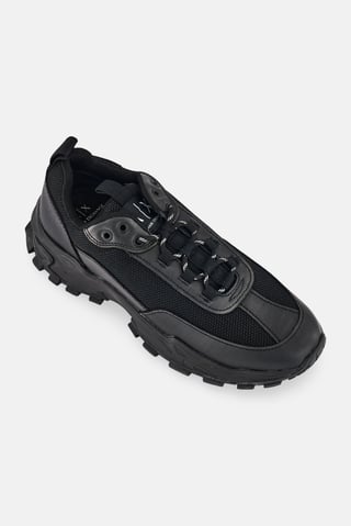 Armani Exchange Men Textile Lace Up Casual Shoes, Black