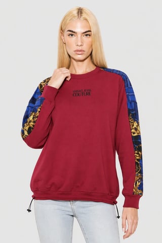 Women Crew Neck Graphic Print Long Sleeve Sweatshirt, Maroon