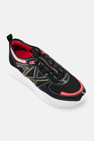 AX Armani Exchange Men Brand Logo Lace Up Sneakers, Multicolor