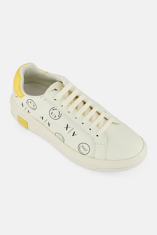 AX Armani Exchange Men Brand Logo Lace Up Sneakers, Off-White
