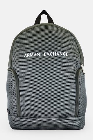 AX Armani Exchange Men Brand Logo Textured Backpack, Olive