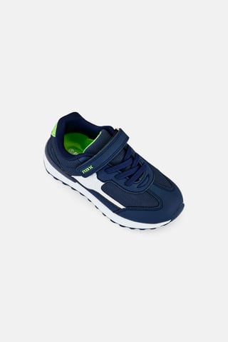 Kids Boy Velcro Closure Running Shoes, Navy