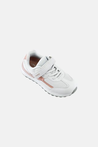Kids Girls Velcro Closure Outdoor Shoes, White