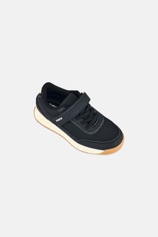 Kids Boy Velcro Closure Outdoor Shoes, Black