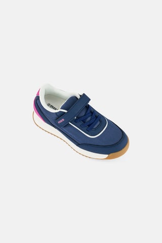 Kids Girl Velcro Closure Outdoor Shoes, Navy