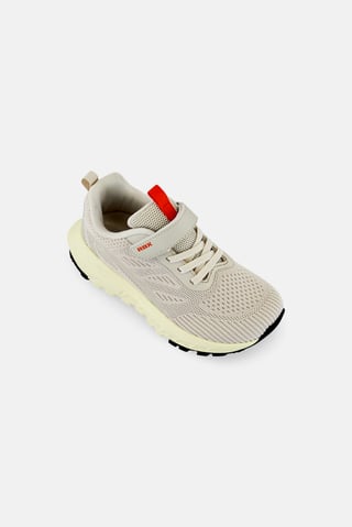 Kids Boy Velcro Closure Running Shoes, Beige