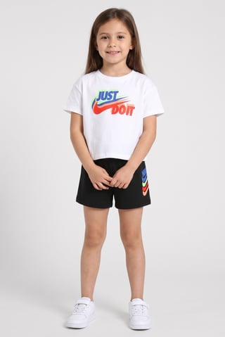 Toddlers Girl 2 Pieces Brand Logo Short Sleeve T-Shirt And Shorts Set, Multicolor
