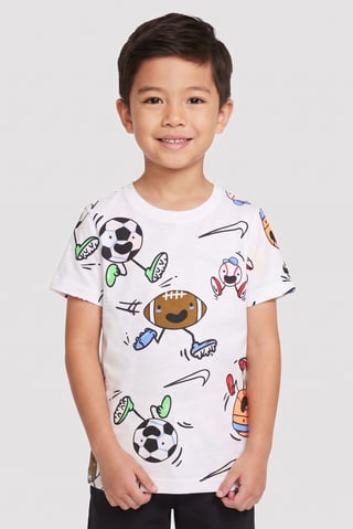 Kids Boy Sportswear Fit Short Sleeve Outdoor T-Shirt, Multicolor