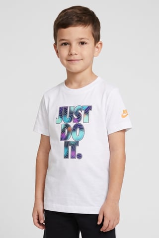 Toddlers Boy Short Sleeve Graphic Print T-Shirt, White