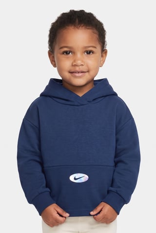 Toddler Girls Brand Logo Full Sleeve  Hoodie, Teal Blue