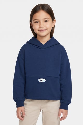 Kids Girl Sportswear Fit Long Sleeve Hoodie, Valerian Blue