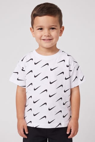 Toddlers Boy Short Sleeve Allover Print Outdoor Top, Multicolor