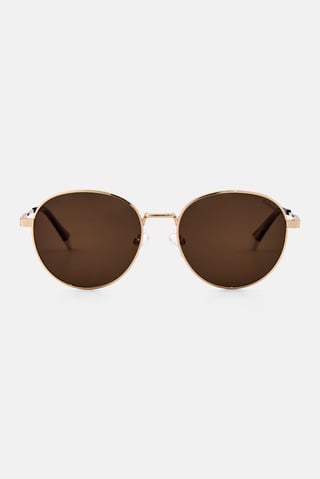 Men PLD 4135 S X Round Sunglasses, Gold