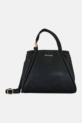 Women Brand Logo Shoulder  Bag, Black