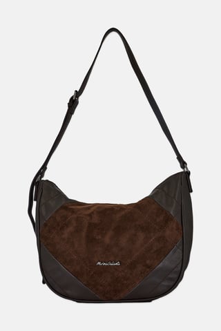 Women Brand Logo Shoulder Bag, Dark Brown