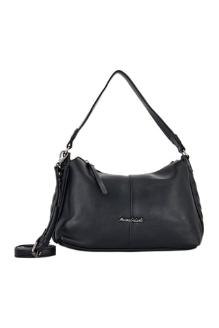 Women Brand Logo Shoulder Bag, Black