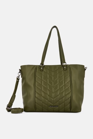 Women Brand Logo Tote Bag, Olive