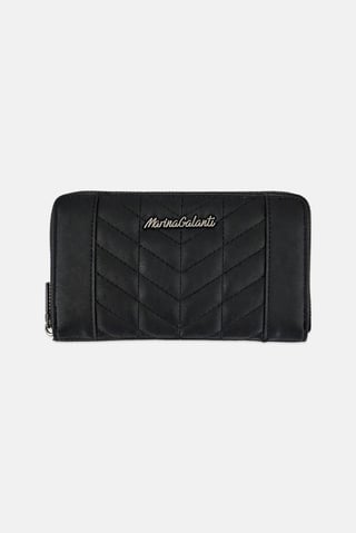 Women Brand Logo Wallet, Black