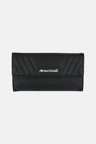 Women Brand Logo Wallet, Black