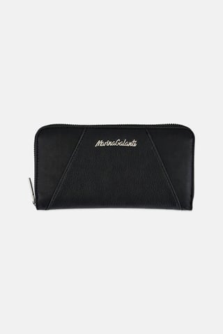 Women Brand Logo Wallet, Black
