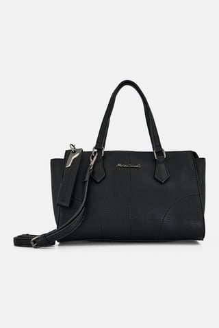 Women Brand Logo Handbag, Black