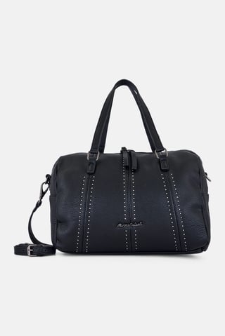 Women Brand Logo Handbag, Black