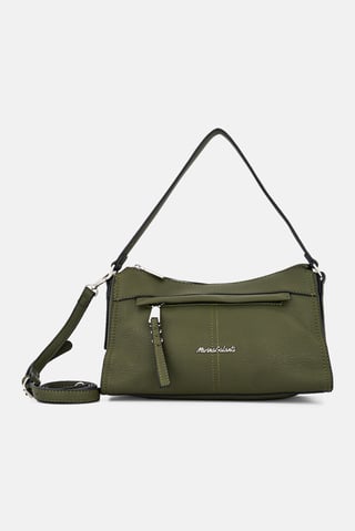 Women Brand Logo Shoulder Bag, Olive