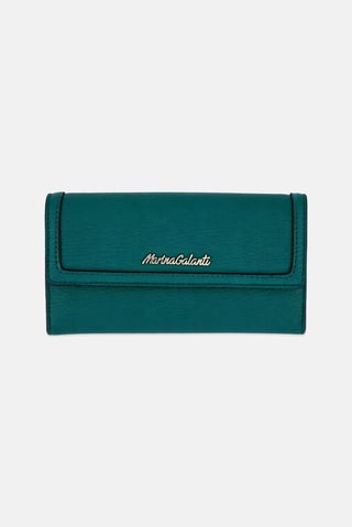 Women Brand Logo Wallets, Teal Blue