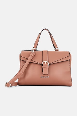 Women Brand Logo Handbag, Brown