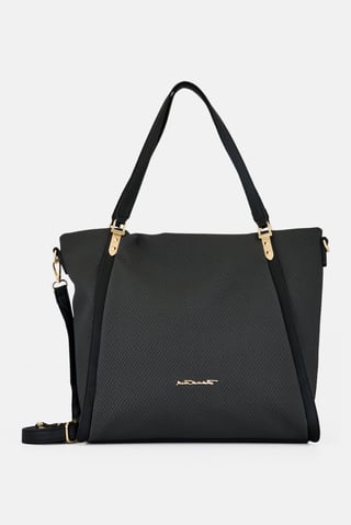 Women Brand Logo Tote Bag, Charcoal Grey