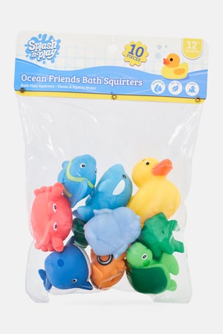 10 Pcs Ocean Friends Splash Bath Squeaters, Multicolor