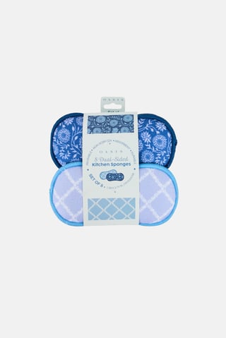 Oasis 8 Pieces Dual Sided Kitchen Sponges, Multicolor
