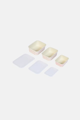 3 Pieces Food Storage Containers, Multicolor