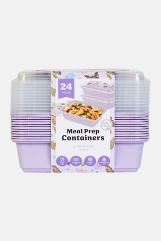 24 Pieces Meal Prep Containers With Lid, Lavender