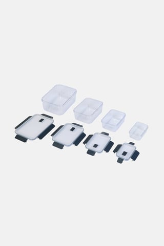 8 Piece Food Storage Containers Set, Transparent