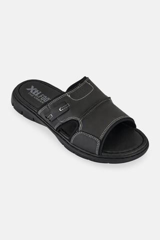 Men Negro Slip On Sandals, Black