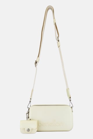 Women Brand Logo Cross Body Bag With Airpods Pouch Case, Ivory