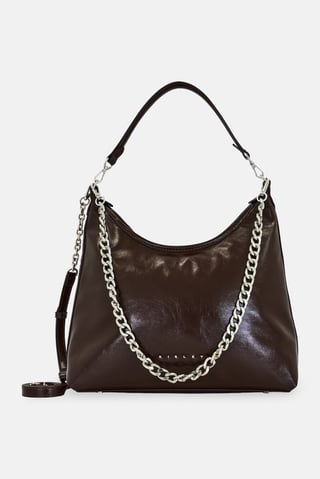 Women Brand Logo Tote Bag, Chocolate Brown