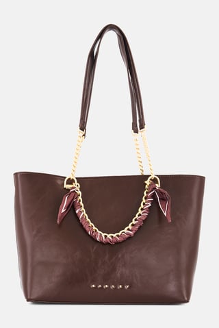 Women Brand Logo Tote Bag, Brown