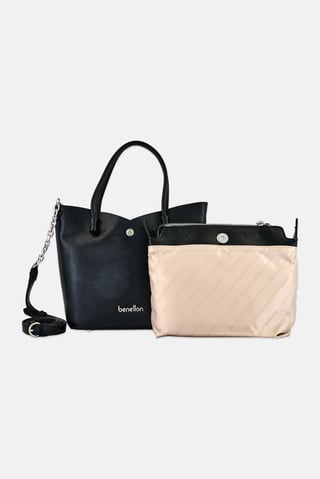 Women Brand Logo Handbag With Pouch, Multicolor