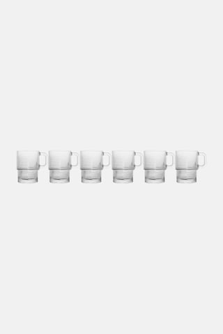 6 Pieces Transparent Glass Coffee Cup 270 ml