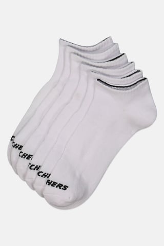 Women 6 Pairs Brand Logo Premium Ankle Socks, White