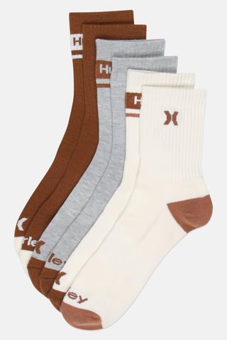 Men 6 Pairs Brand Logo Quarter Crew Socks, Multicolor