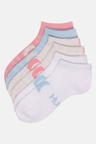 Women 6 Pairs Brand Logo Low Cut Socks, Multicolor