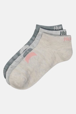 Women 3 Pairs Brand Logo Low Cut Ankle Socks, Multicolor