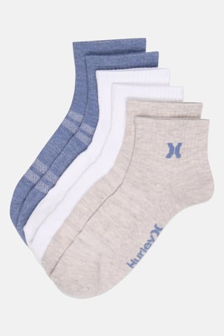 Men 6 Pairs Brand Logo Ankle Socks, Multicolor