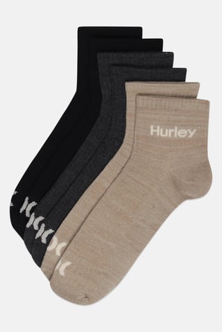 Men 6 Pairs Brand Logo Quarter Crew Socks, Multicolor