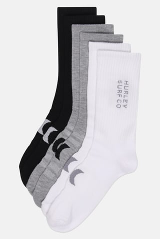 Men 6 Pack Brand Logo Crew Socks, Multicolor