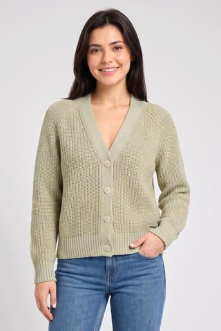 Women V Neck Knitted Cardigan, Multicolor