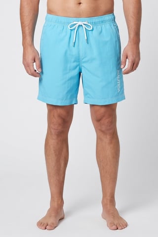 Men Embroidered Logo Board Shorts, Sky Blue